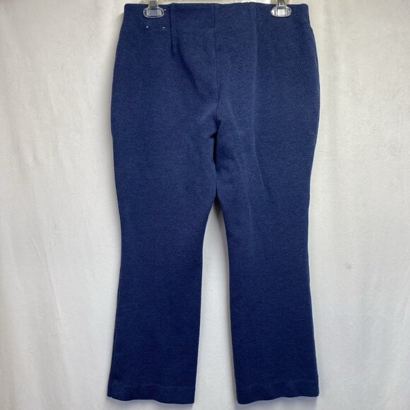 Talbots Montauk Knit Mid-Rise Pull-On Flare Capri Leg Pants Women 6 Blue Stretch - Picture 5 of 12